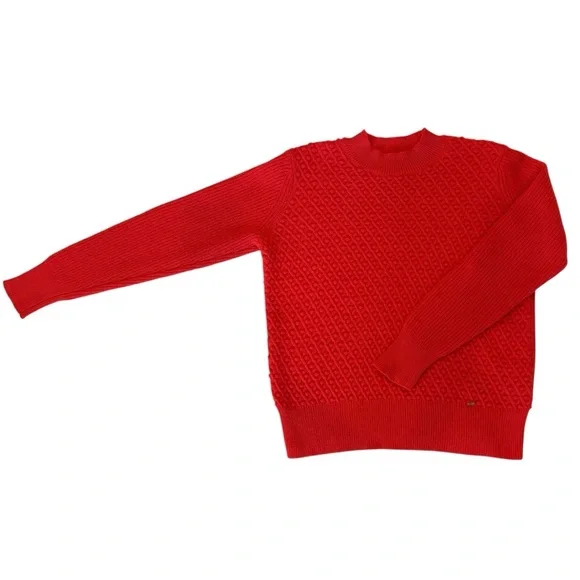Ted Baker London Austenn Alpaca Wool Cable Knit Sweater Coral Red Top 1 XS-S - Picture 16 of 16